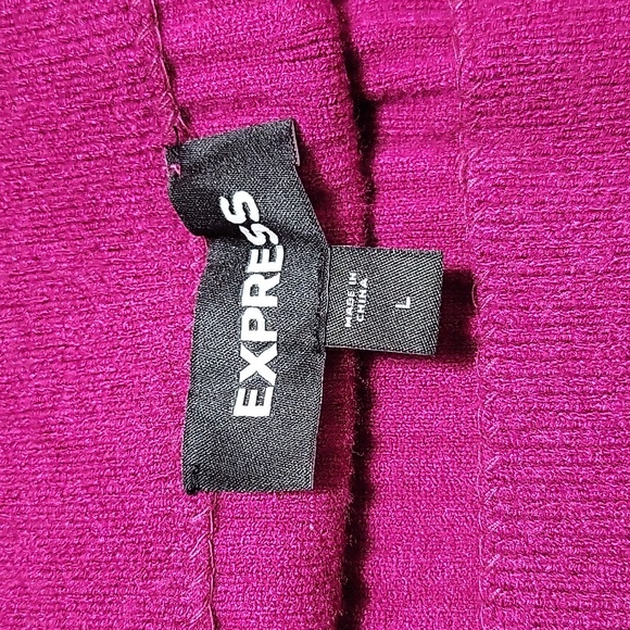 Express Body Contour Side Slit Midi Sweater Pencil Skirt Fuchsia Size Large - Picture 6 of 7